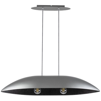 Salonowa lampa wisząca Gondola M 40643 Sigma podłużna srebrna czarna