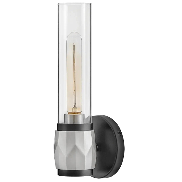 Minimalistyczny kinkiet ścienny Ellison HK-ELLISON1-BK-BN tuba IP44 nikiel