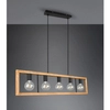 Wisząca lampa nad stół Agra 313800532 Trio loftowa drewniana czarna