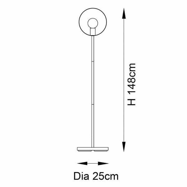 Okrągła lampa podłogowa Hoop 98095 Endon mosiężny nikiel miedziany