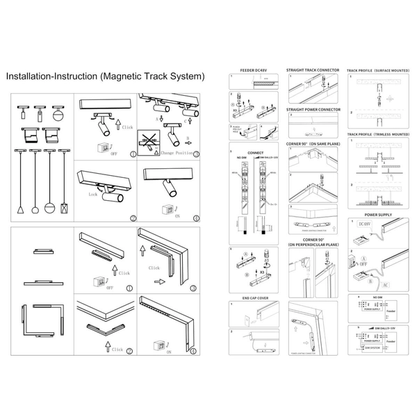Zasilacz szynowy Magneto Abigali-LWQ-PSF LED 200W czarny