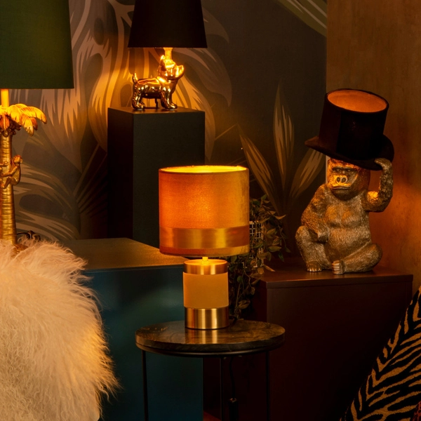 Nocna LAMPKA stojąca EXTRAVAGANZA FRIZZLE 10500/81/34 Lucide stołowa LAMPA abażurowa żółta