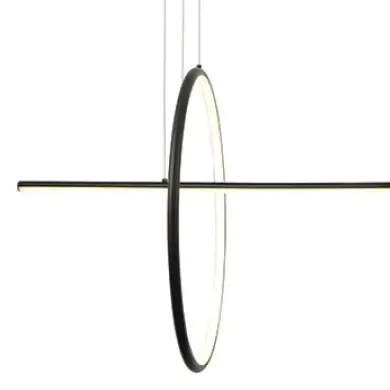 Ściemnialna lampa wisząca ring 20128 LED 41W 3000K do salonu czarny