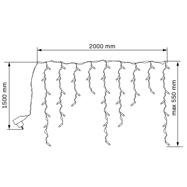 Kurtyna świetlna Estella 325136 LED 1W 2700K przezroczysta