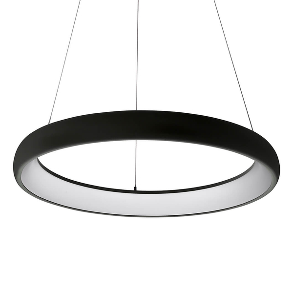 Wisząca lampa okrągła Alessia LED 50W 3000K ring do salonu czarny