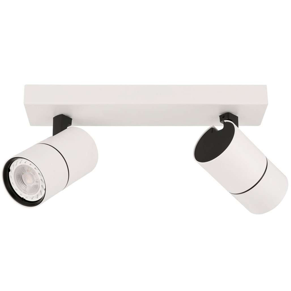 Plafon LAMPA sufitowa LACONI SPL-2813-2B-WH Italux metalowa OPRAWA regulowane reflektorki na listwie białe czarne