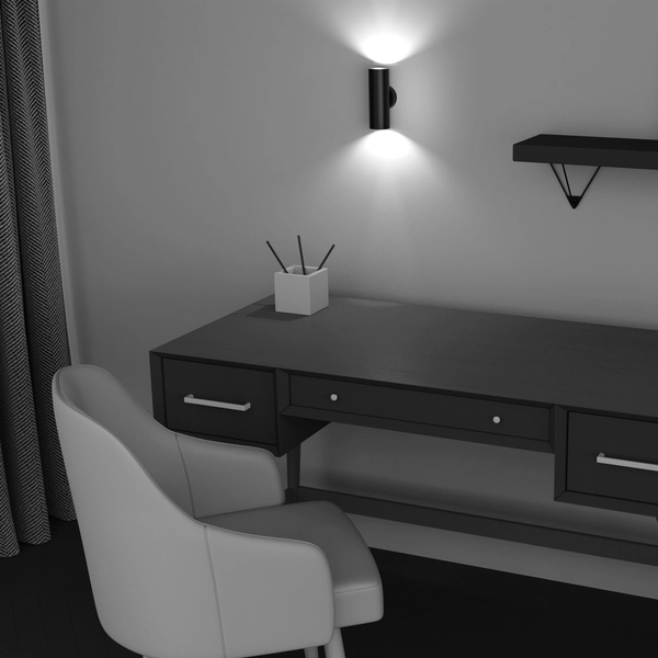 Metalowy kinkiet ścienny Focus S C068WL-02B do pokoju czarny