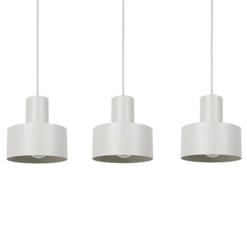 Potrójna wisząca lampa Rif 3 41163 do salonu metalowa szara beżowa
