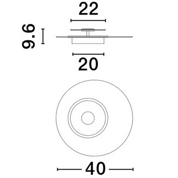Nasufitowa lampa HUARAL LE44441 LED 29W 3000K okręgi złota przezroczysta