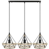 Loftowa LAMPA wisząca Piramida 8803/3 ZWIS - 06 Elem druciana OPRAWA metalowa piramida zwis czarny
