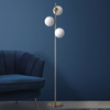 Złota podłogowa lampa Dorado LP-002/3F Light Prestige mleczne kule do salonu