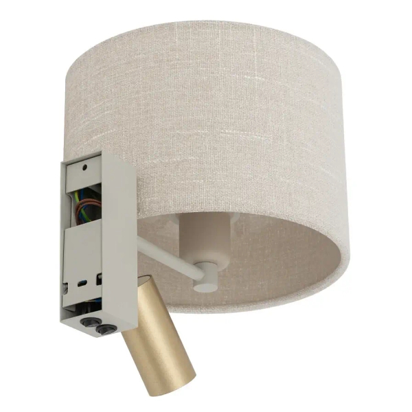 Nocna lampa ścienna SANTANA 11654 do czytania kremowa
