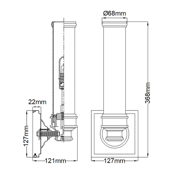 Łazienkowy kinkiet ścienny Payne FE-PAYNE1-BATH Feiss szklana tuba chrom