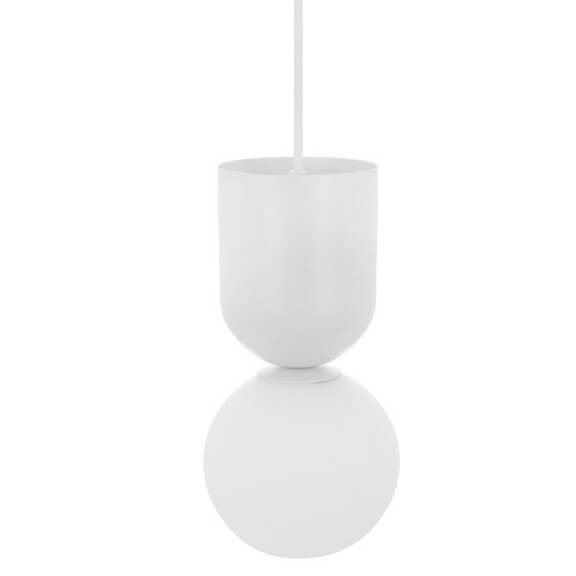 Kulista wisząca lampa do jadalni Luoti LUA111P0 nad stół kula biała