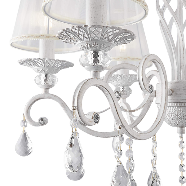 Żyrandol glamour Grace ARM247-06-G abażurowy kryształ biały