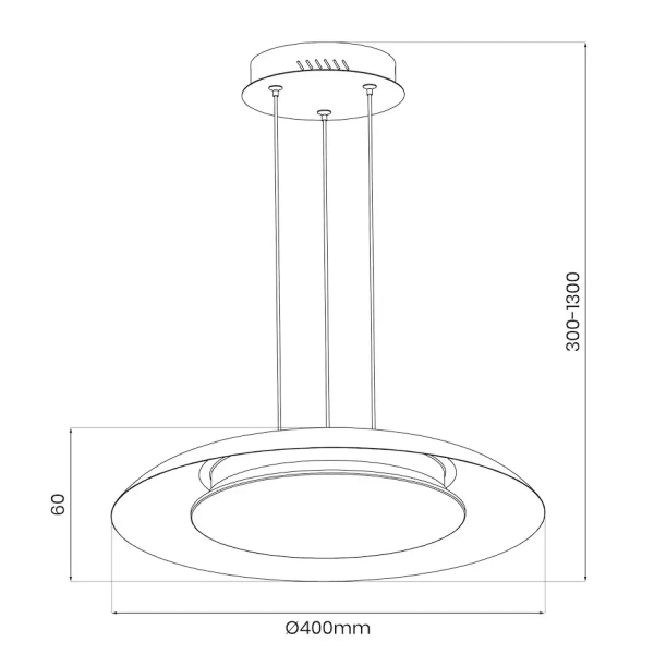 Ledowa lampa wisząca Piattino ML1814 LED 30W 3000-6000K ring czarny