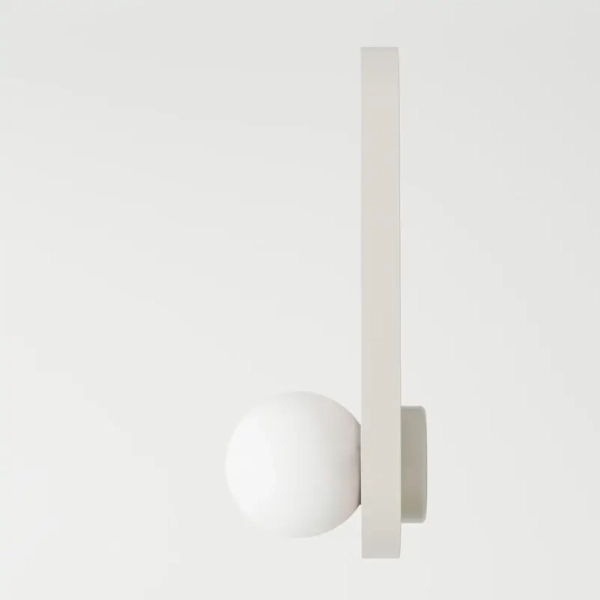 Ścienny kinkiet lastrykowy LEGRA 21404107 kula IP44 biała drewniana kremowa