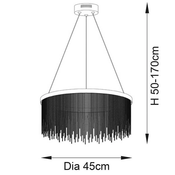 Wisząca lampa wodospad Zelma 97368 LED 20W 2800-6000K chrom srebrny