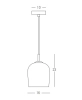 Wisząca szklana lampa 22116 do sypialni szampański czarny