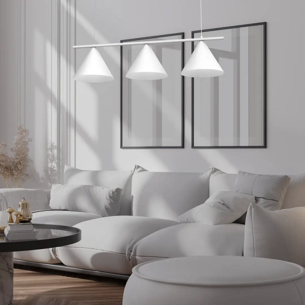 Lampa wisząca nad stół CAPITAL MLP0939 stożek do jadalni biały