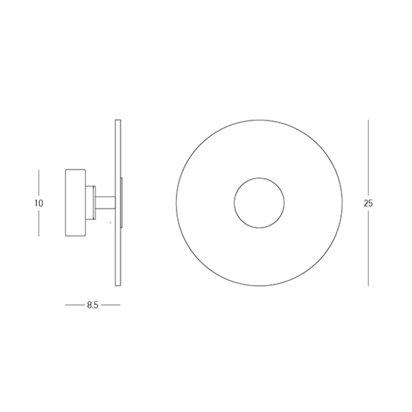 Okrągły kinkiet ścienny 2551 LED 5W 3000K do sypialni biały czarny