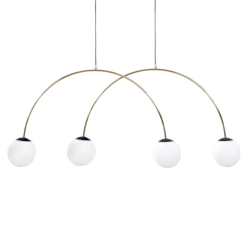 Podwójna wisząca lampa BOW 1219 kule do jadalni złoty czarny