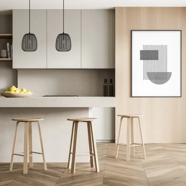Wisząca lampa Amiria PND-28612-BK-SG Italux druciana zwis do jadalni czarna