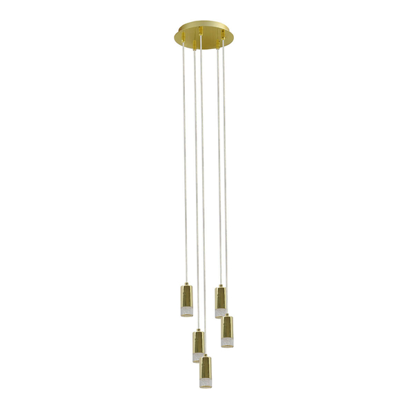 Lampa wisząca tubki Mentin HD443N-05-8144 NN BB LED 25W 3000K mosiądz