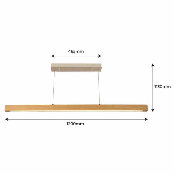 Wisząca lampa drewniana Dritta ABR-LLZ-24W LED 24W 3000K listwa brązowa
