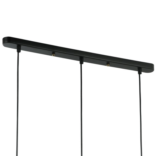 Wisząca LAMPA loftowa SINELLA PND-23231-3-BK+SG Italux szklany ZWIS klatka do jadalni czarna