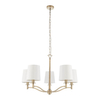 Lampa wisząca do salonu Ortona 70245 Endon klosze na łańcuchu białe mosiądz