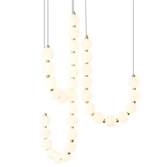 Kaskadowa lampa wisząca Perla CGPERLA-H65 LED 42W 3000K kule mosiądz biała