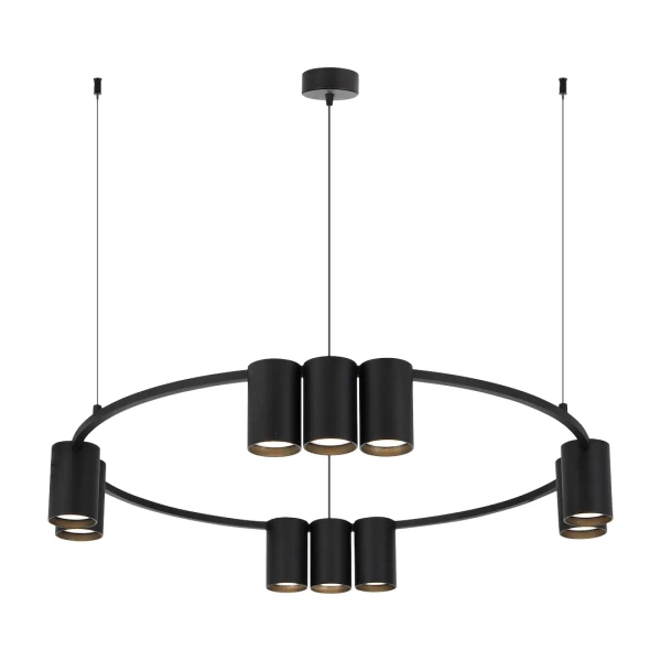 Salonowa lampa wisząca GENESIS ML0373 ring metalowy czarny