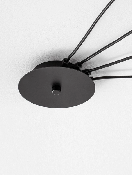 Podwieszana lampa salonowa Padre stylowa czarna przydymiona