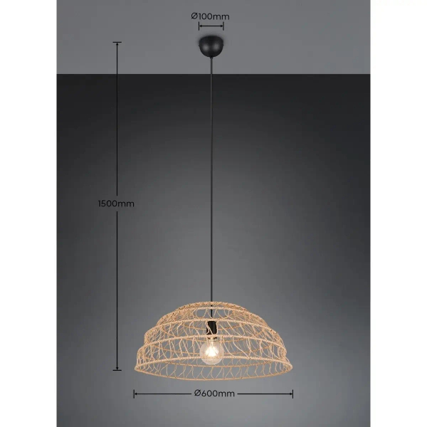 Salonowa lampa wisząca boho PAULETTE R36141026 czarny brązowy