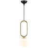 Wisząca lampa do sypialni Shapes 2120023035 kula biały mosiądz