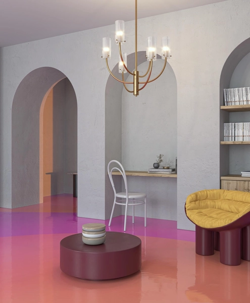 Żyrandol do salonu Arco MOD223PL-06BS regulowany mosiądz