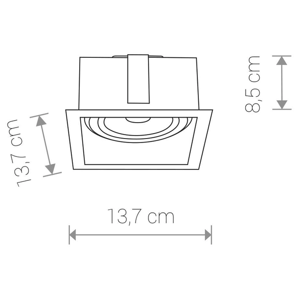 Wpust LAMPA sufitowa MOD 9417 Nowodvorski podtynkowa OPRAWA kwadratowa do zabudowy czarna