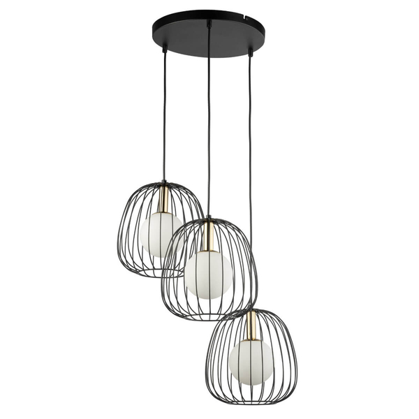 Wisząca lampa kaskadowa Bell 40729 Sigma druciak czarna złota
