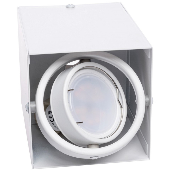 Spot LAMPA sufitowa BLOCCO ML476 Milagro natynkowa OPRAWA metalowa LED 7W 3000K oczko regulowane kostka cube biała