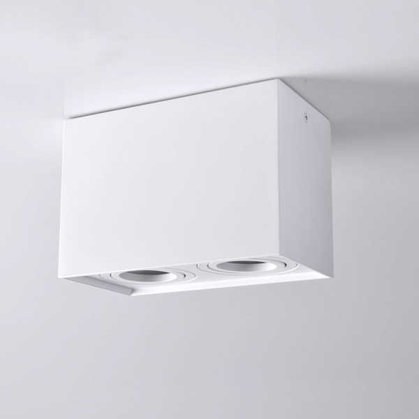 Prostokątna LAMPA sufitowa HADAR Q2 313133 Polux downlight metalowy regulowany biały