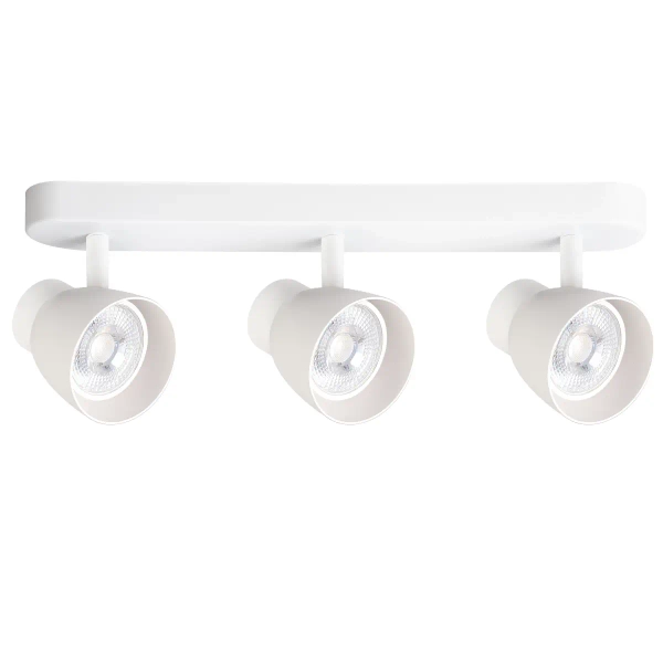 Potrójna natynkowa lampa Dravo LP-9523/3WS WH na belce biały