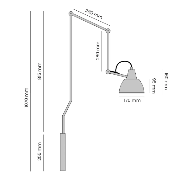 Lampa ścienna regulowana AIDA 1141C3_25 do salonu czarna kobaltowa