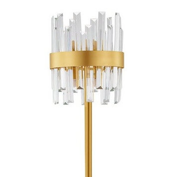Podłogowa lampa CHOLULA LE44726 do salonu crystal złota przezroczysta