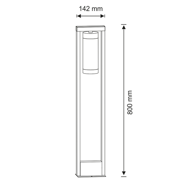 Stojąca lampa tarasowa Spectra 312358 Polux rama prostokątna IP44 czarna