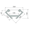 Narożny profil aluminiowy EKPR6350 Eko-light 1m czarny