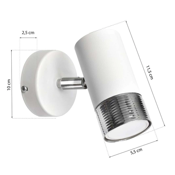 Kinkiet LAMPA ścienna DANI MLP6225 Milagro industrialna OPRAWA metalowa tuba regulowana biała