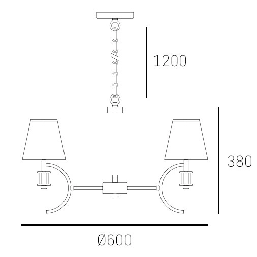 Żyrandol LAMPA klasyczna LIVERPOOL P05100CH Cosmolight abażurowy zwis na łańcuchu chrom