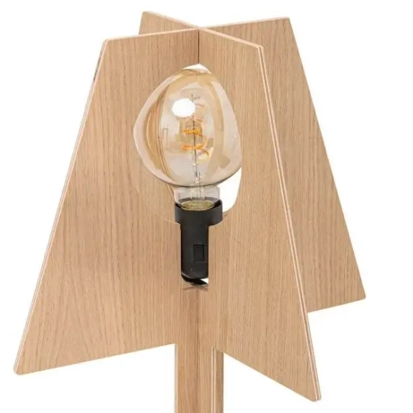 Drewniana lampa stołowa Oak stojąca na biurko do gabinetu