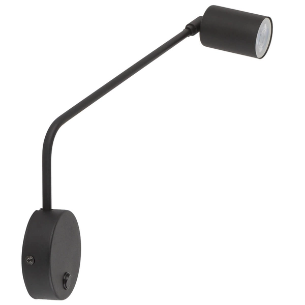 Lampa ścienna z włącznikiem Logan 4743 loftowa regulowana czarna